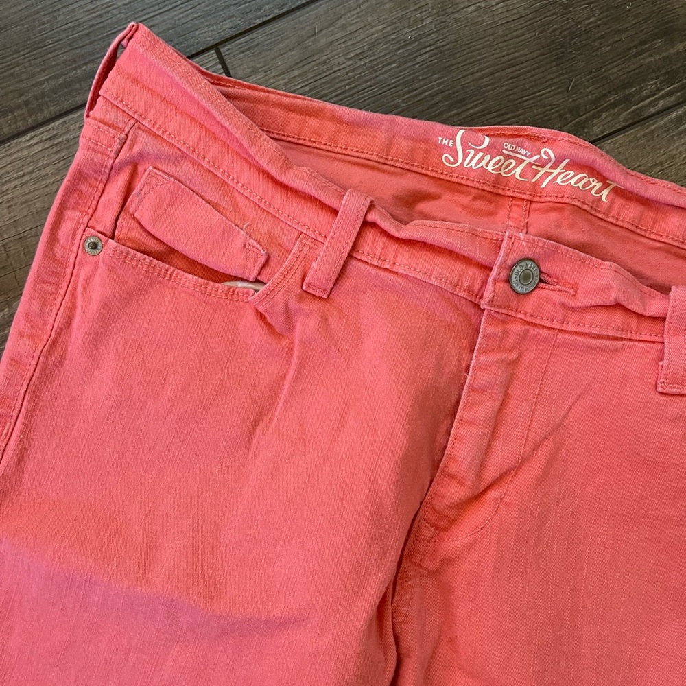 Old Navy: Coral Sweetheart Jeans, Size 12 regular